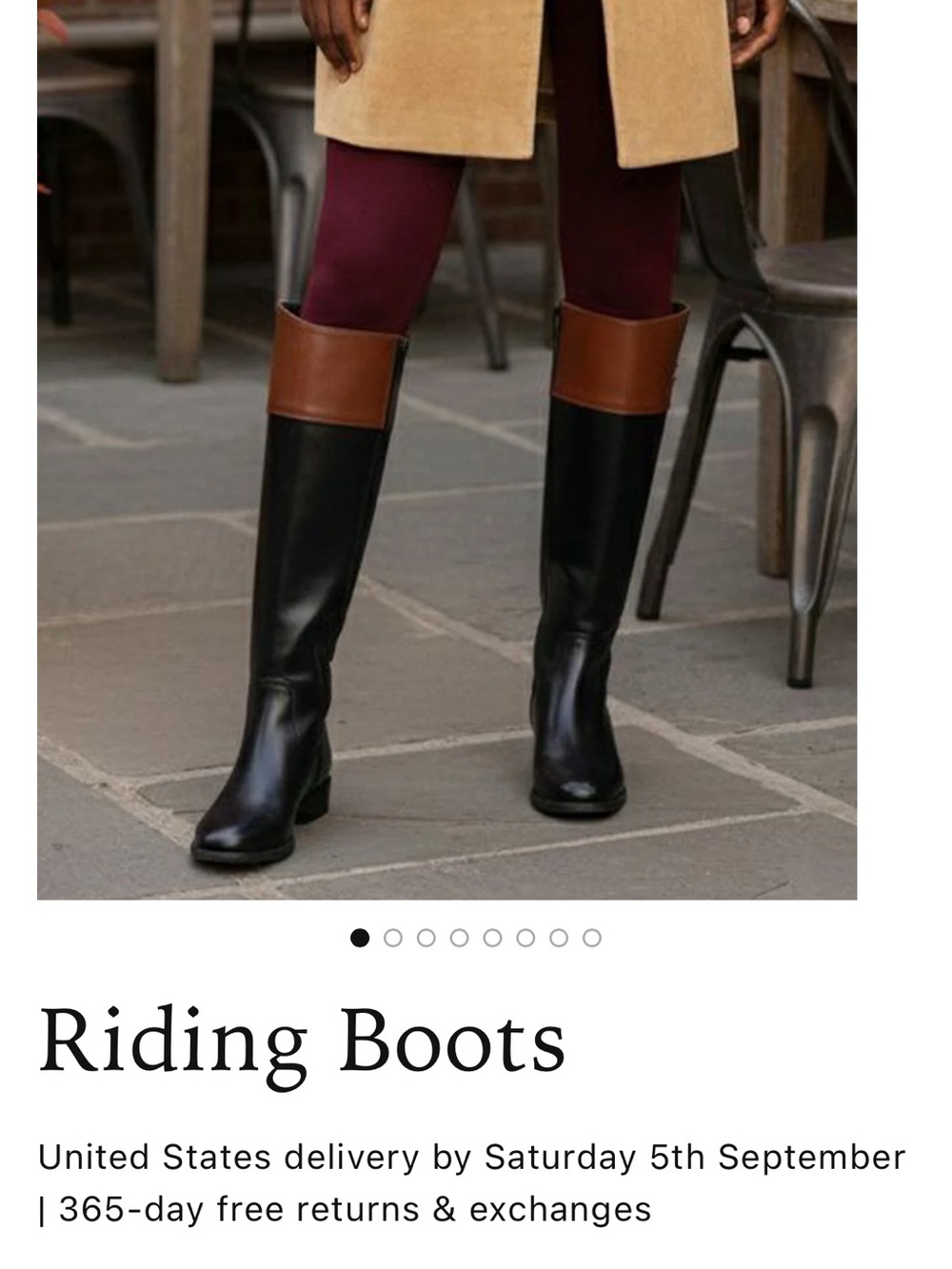Two-Tone Tall Riding Boots in Black and Brown